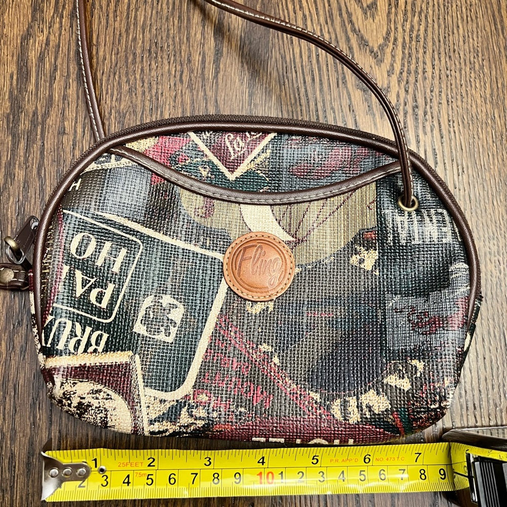 Chic Brown and Cream Patterned Crossbody Bag